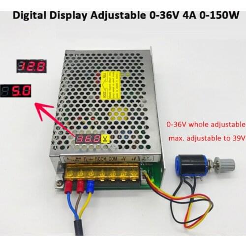 AC110V/220V to 0-36V 4A 150W Digital Display Adjustable DC Switching Power Supply HJS-150-0-36