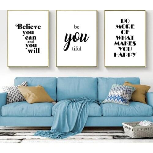 Nordic Quotes Canvas Painting Posters English Letters Canvas Wall Art Print Pictures Minimalist Modern Living Room Decor