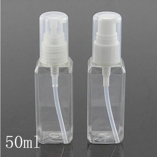 50ml plastic pump Square Empty Packaging bottle Lotion shower gel Shampoo Originales Refillable sample Empty Cosmetic Containers