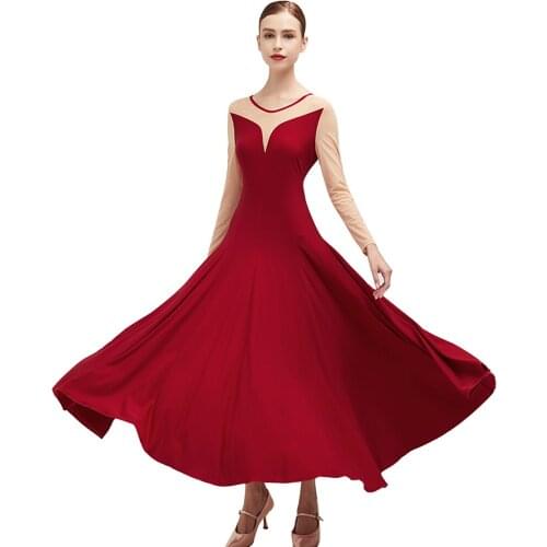 Ballroom Dance dress for woman long sleeves waltz tango dance dresses standard ballroom dress Practice Dresses