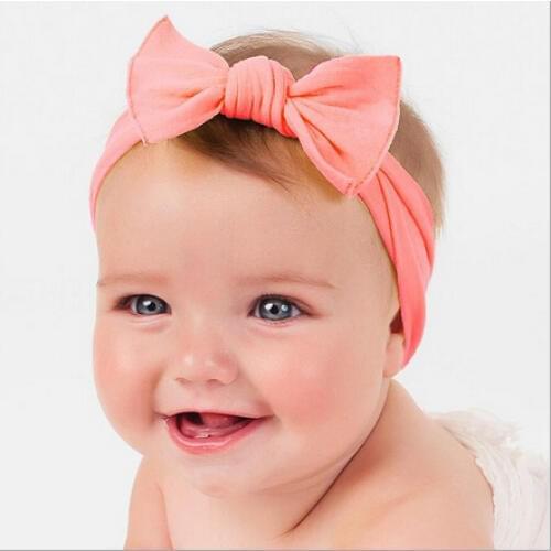 2018 New Cotton Elastic Newborn Baby Girls Solid Color Headband Knot Hair Band Children Knot Rabbit Ear Headband bandeau bebe