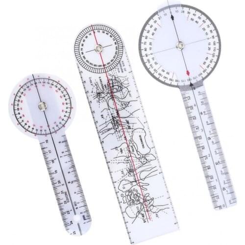 Spinal Goniometer 3Pcs 6/8/10inch 360 Degree Protractor Angle Ruler