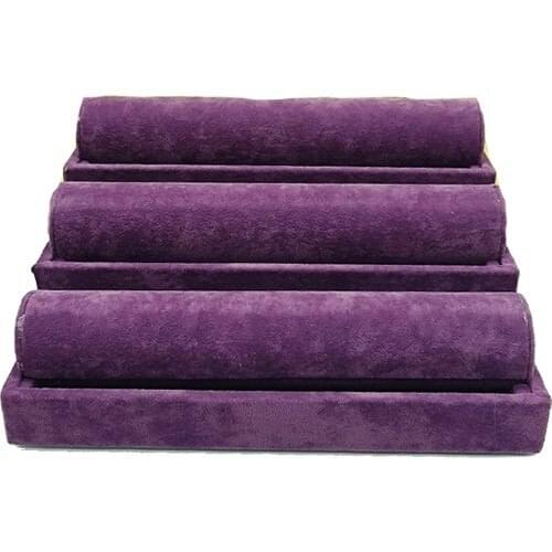 Enlightened Decor Suede Purple Stage Cylinder Purple 27CM-25CM Watch Bangle Stand