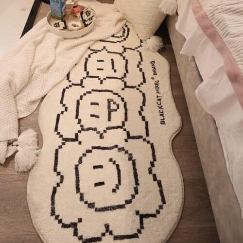 Ins Fluffy Carpet Cute Cartoon Living Room Rugs Bay Window Bedside Rug Non-slip Floor Mat Washable alfombra Absorb Area Rugs