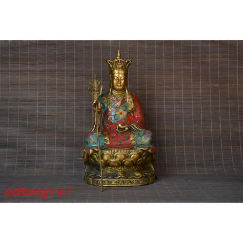 Rare Qing Dynast Tibet Cloisonne & Gilt Nepali Buddha copper Statue/ Sculpture,#02,free shipping
