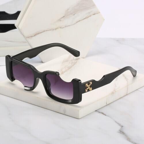 2021 New Fashion Rectangle Sunglasses Women Men Vintage Distinctive PC Frame Leopard Gradients Lens Black Cool Logo Trend UV400