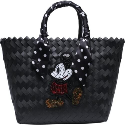Disney cartoon plush bag new ladies hand bag cartoon travel Mickey wild large-capacity shopping bag portable tote bag