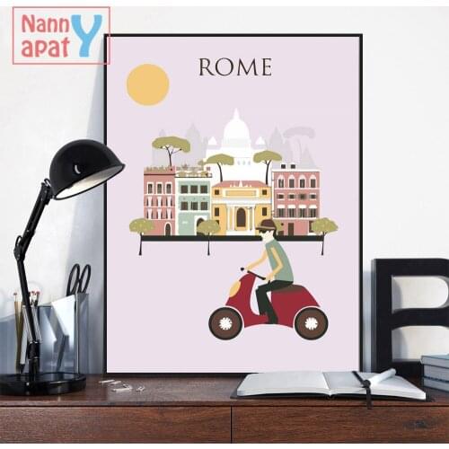 Vintage Poster The Morning Of City London New York Landscape Art Canvas Painting Wall Picture Print Modern Home Room Decoration