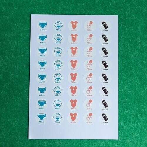 Waterproof and tear proof mother and baby products stickers name stickers custom milk bottles, water cups, clothes, socks stic