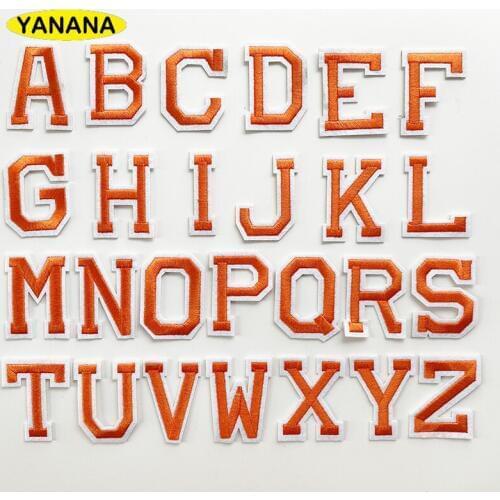 English Alphabet Letter Embroidered Iron On Patch For Clothing Badge Paste For Clothes Bag Pant DIY
