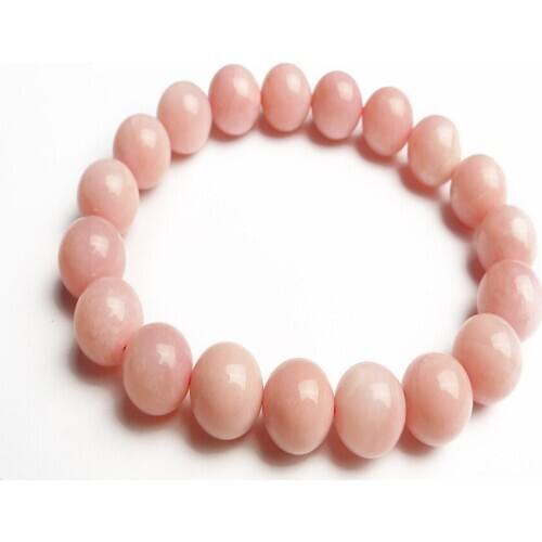 2018 Genuine Pink Natural Opal Stone Bracelets For Women 10mm 12mm 8mm Pulseira Feminina Crystal Round Loose Charm Bead Bracelet