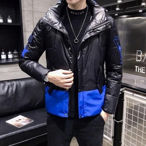 2020 Winter New Youth Clothing Thick Warm Hooded Loose Mens Brand Down Jacket Fashion Personality Zipper Pocket