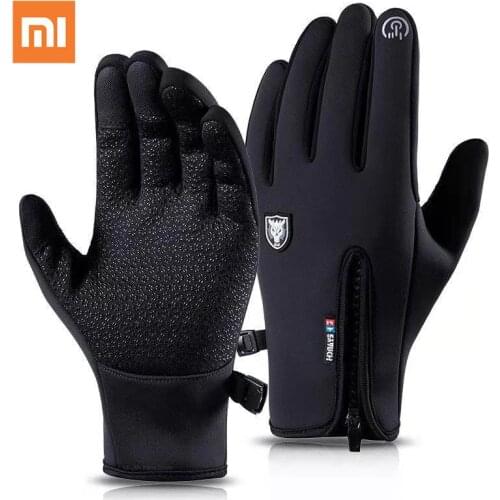 Xiaomi Mijia Winter Cycling Gloves Bicycle Warm Touchscreen Full Finger Gloves Waterproof Outdoor Sports Velvet Ski Gloves New