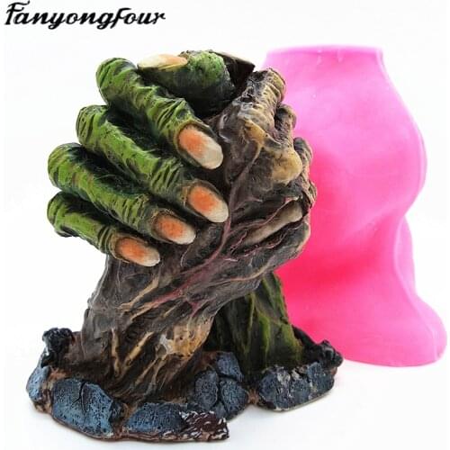 Zombie Hand Silicone Mold Concrete Mold Resin Plaster Chocolate Candle Mold Free Shipping