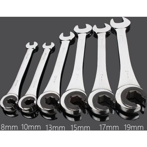 1pc 8-19mm Tubing Ratchet Wrench Spanner Combination Wrench Flex-head Metric Oil Flexible Open End Wrenches Tools