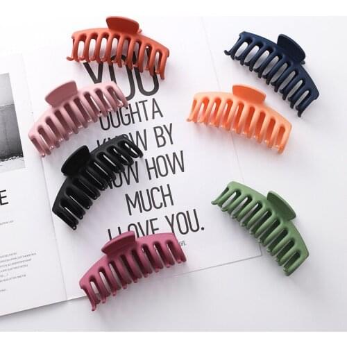 1Pc Korean Solid Big Hair Claws Elegant Frosted Acrylic Hair Clips Hairpins Barrette Headwear for Women Girls Hair Accessories