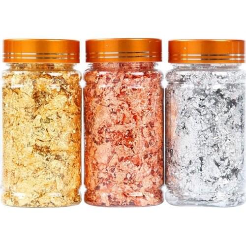 1PC New Shiny Gold Leaf Flake Resin Epoxy Mold Art Decoration Gold Foil Fillings Materials Gilding Decor