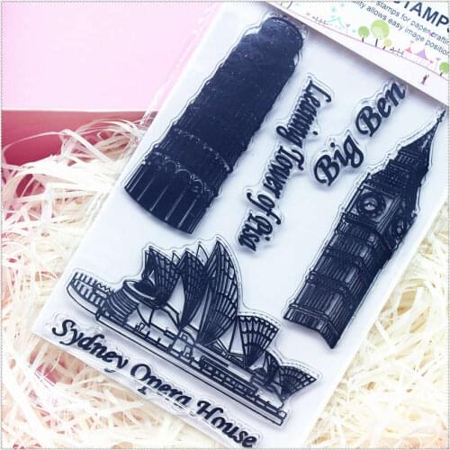 11.3*15.56cm Big Ben Sydney Opera House Silicone Rubber Clear Stamps Cartoon For Scrapbooking/DIY Wedding Album