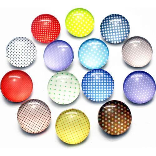 20pcs/lot Multicolor Dot Snap Button Charms 18mm Glass Snap Buttons Fit DIY Snap Bracelet Jewelry Accessories