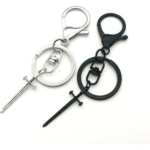 2021 New Mini Vintage Cool Sword Keychain Lobster Clasp Gothic Sword Female Punk Hoops for Womens Jewelry Long Unique Gifts Men