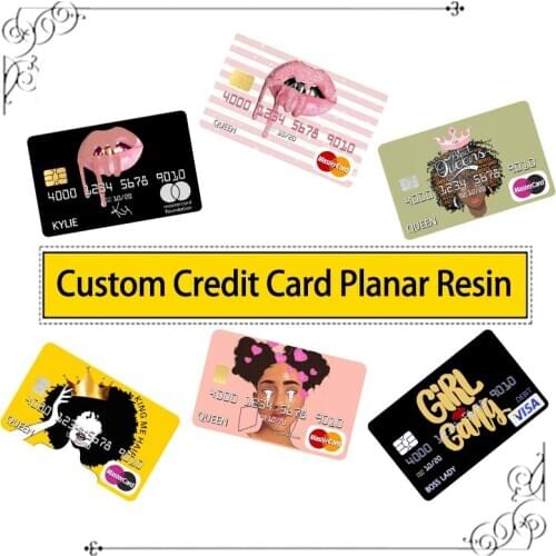 30Pcs Custom Credit Card Planar Resin 40mm/50mm/60mm/70mm for DIY Bracelet Decorations