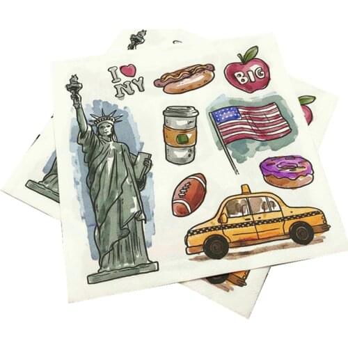 33*33cm 20Pcs/lot Cold Drink Hamburger Fried Chicken Creative Paper Towel Restaurant Coffee Shop Paper Towel Decoration