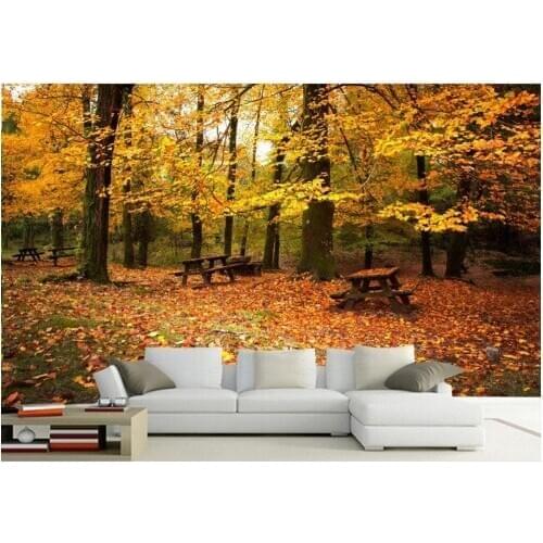 3d wallpaper nature Modern autumn landscape trees 3d wallpaper Eurpean minimalist bedroom living room TV backdrop