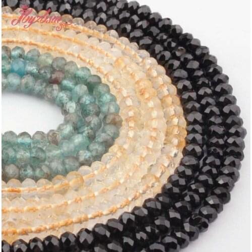 4x5mm Faceted Rondelle Quartz,Tourmaline,Rutilate Natural Stone Beads For DIY Necklace Bracelet Jewelry Making 15",Free Shipping