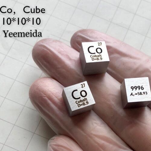 5pc 99.99% High PurityCobalt Co 8.8g Carved Element Periodic Table 10mm Cube