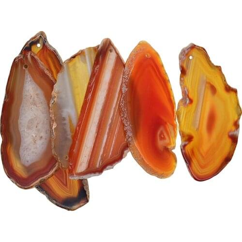 6 Pack Natural Agate Slices Crystal Geode Stone Pendant Jewelry Charm Making