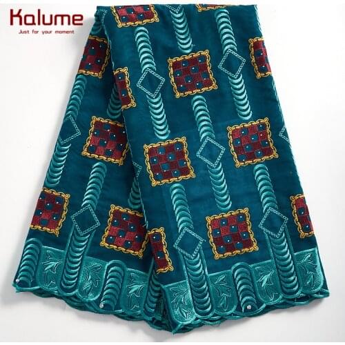 Kalume 2021 African Swiss Cotton Lace Fabric Green Nigerian Swiss Voile Lace In Switzerland With Stones For Dress Wedding H2311