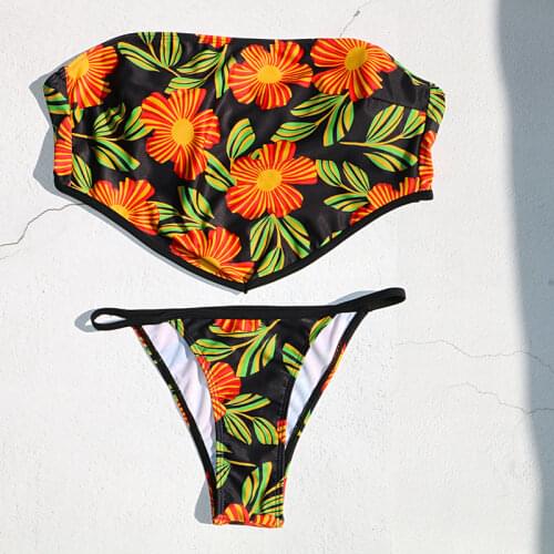 Girl bikinis set high waist Brazilian swimwear 2020 beachwear women swimsuit sexy off shoulder thong wire free serpentine green