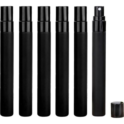 12PCS 10ml Frost Black Glass Spray Bottle 10CC Perfume Atomizer Portable Travel Cosmetic Container Vial Bottle