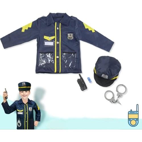 Children Police Officer Role Play Set Kids Role Play Dress up Purim Costume for 3 4 5 6 7 Years Boys Girls