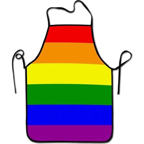 Women Men LGBT Flag Pride Apron No Pocket Baking Cooking Gardening Works Kitchen Birthday BBQ Gifts for Husband Wife