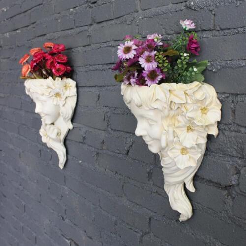 Resin Vase For Wall Vases Flower Pots Planters Home Decor Thinking Fairy Business Gift Garden Planters Ornament