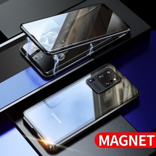 Metal Adsorption Magnetic Case For Samsung A50 Case A10 A20 A30 A10e A20e A40 A30s A50s A70 A70s A90 Double Sided Glass Cover