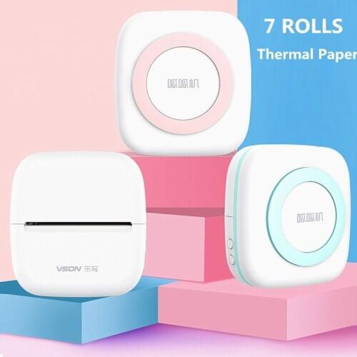 Mini Printer Portable Thermal Printer Wireless Bluetooth Photo Pocket Printing Moblie Phone Printers for Android IOS #R50