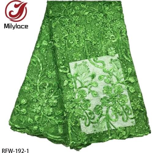 Fashion African Lace Fabric High Quality Sequins Embroidered French Nigerian Net Lace Fabric for Wedding RFW-192