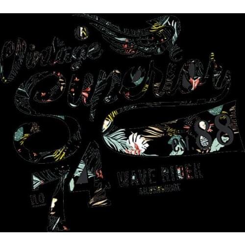 Patches for Clothing Dress Iron on Heat Transfers Applique Diy Tropical rain forest Flower Letter Patch Printed Stickers