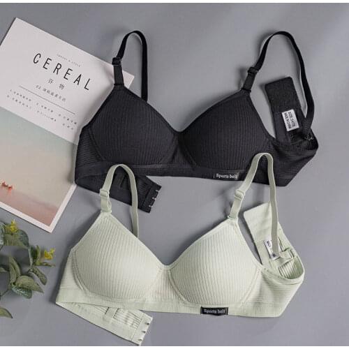 Teenagers Underwear Bra Without Underwire Push Up Bra Without Underwire Solid Color Cotton Ultra Thin Thick Seamless Bras