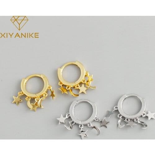 XIYANIKE 925 Sterling Silver New Arrival Star Moon Pendant Earrings Female All-match Fashion Temperament Handmade Jewelry Couple