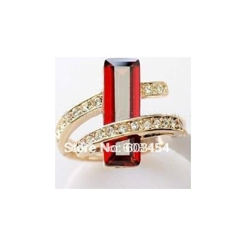 Wholesale Unique Vogue Style Crystal Jewelry ring 11 Colors good Optional size 6,7,8,9 / S 1pcs