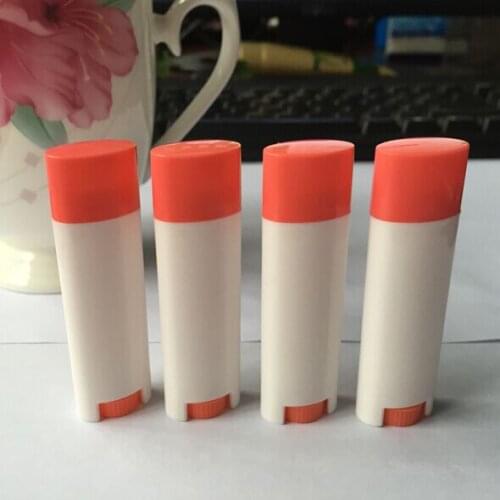 Lot of 20pcs Oval Lip Balm Tube 4.5g 0.15oz Deodorant Container Lotion Bar Twist Empty lipstick white body+pink cap