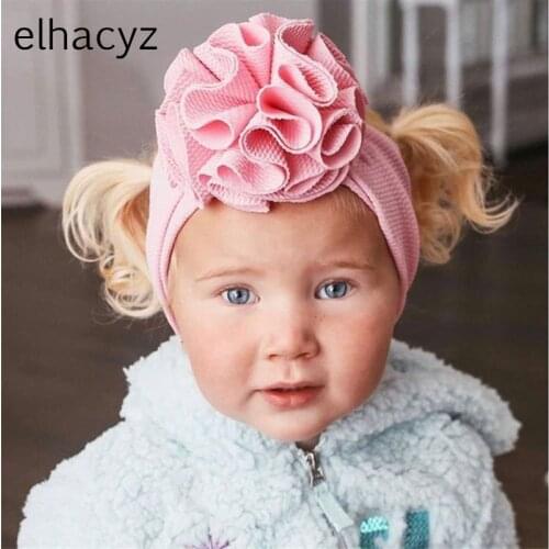 1PC 2021 New Lovely Flower Baby Headband Trendy Elastic Headwrap Baby Girls Hair Band Turban Solid Headwear DIY Hair Accessories