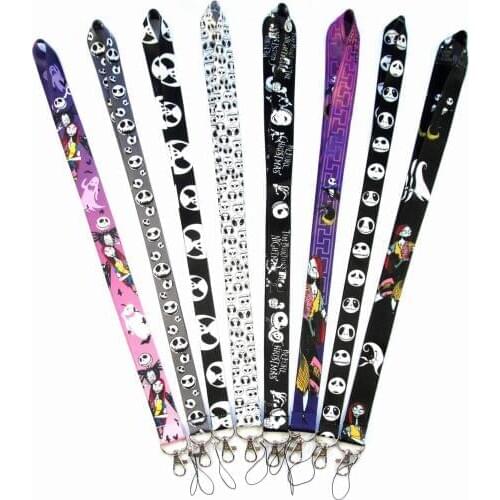 Skull Ghost head Neck Strap Lanyard for Phones ID card badge holder Keys Strap Skull Jack Lanyard Gifts for Christmas Night Cry