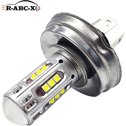RUIANDSION 1 Pcs High Power 11W R2 P45T H4 C'REE 1000Lm Motorbike Headlight Forklift Head Bulb 10V-30V 12V 24V White 6000K