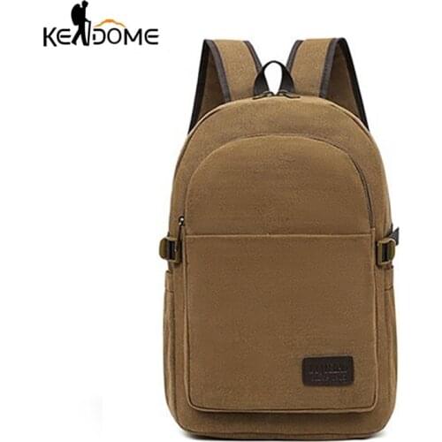 Outdoor Sports Waterproof Bag Thick Canvas Backpack Junior High School College Student School Bag Travel Camping Rucksack X672D