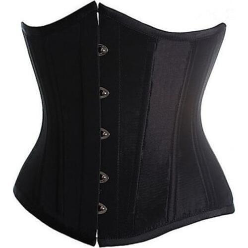 VOCOLE Gothic Vintage Satin Boned Underbust Corset and Bustier Workout Body Shape Waist Belt