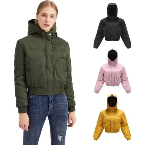 Woman Jacket New Fashion Solid Long Sleeve Hooded Jacket Women Plus Size Loose Casual Coat Keep Warm Winter Hoodies Outwear Down